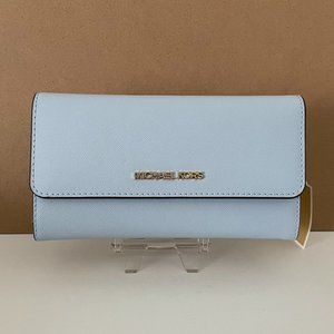 Michael Kors JST Large Trifold Wallet PALE OCEAN